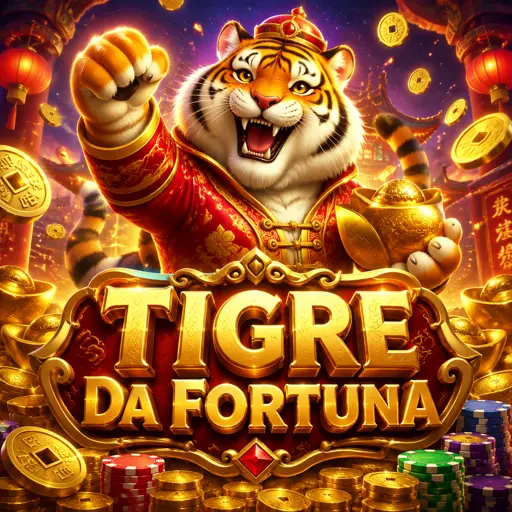 Screenshot do jogo Fortune Tiger com o tigre dourado na grade 3x3 e símbolos de lingote e envelope vermelho