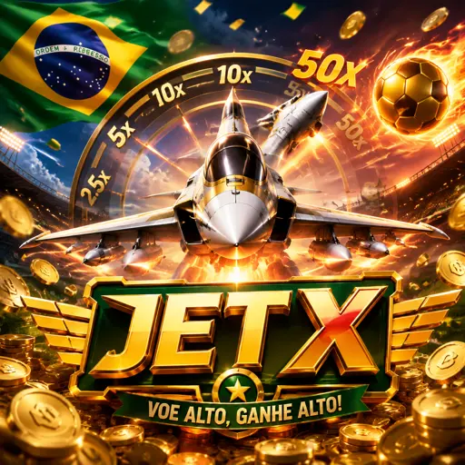 Foguete do JetX subindo em tela escura com multiplicador